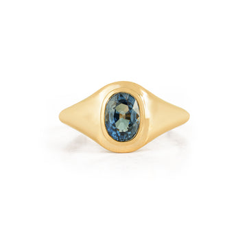 Blue Sapphire Signet Ring