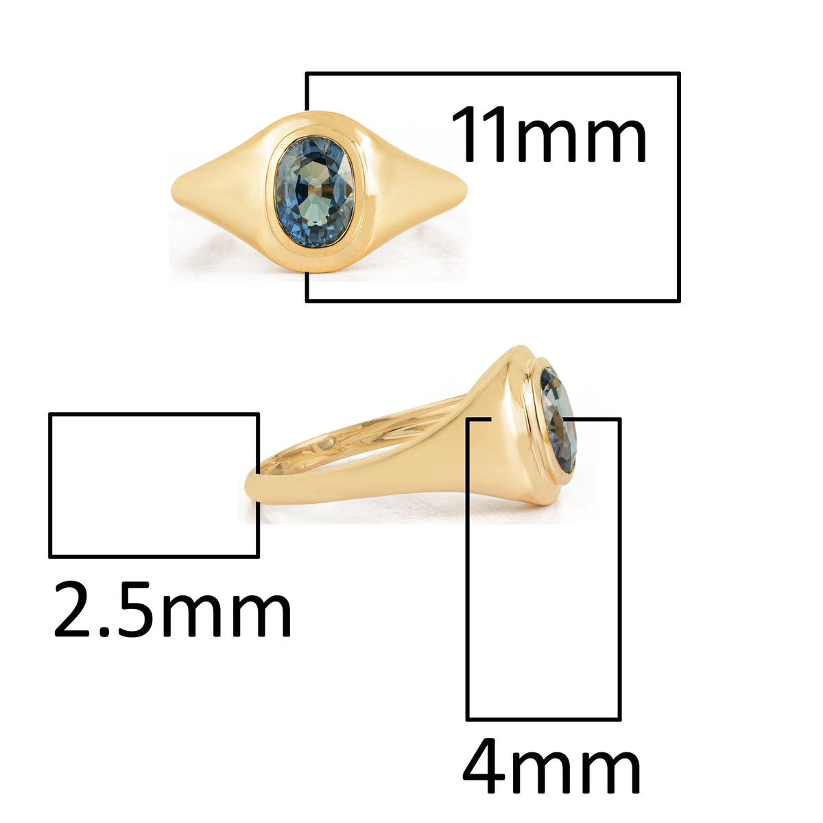 Blue Sapphire Signet Ring