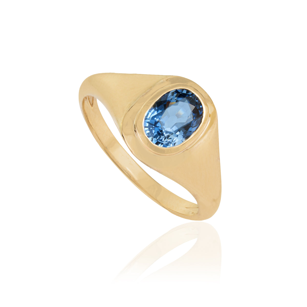 Blue Sapphire Signet Ring