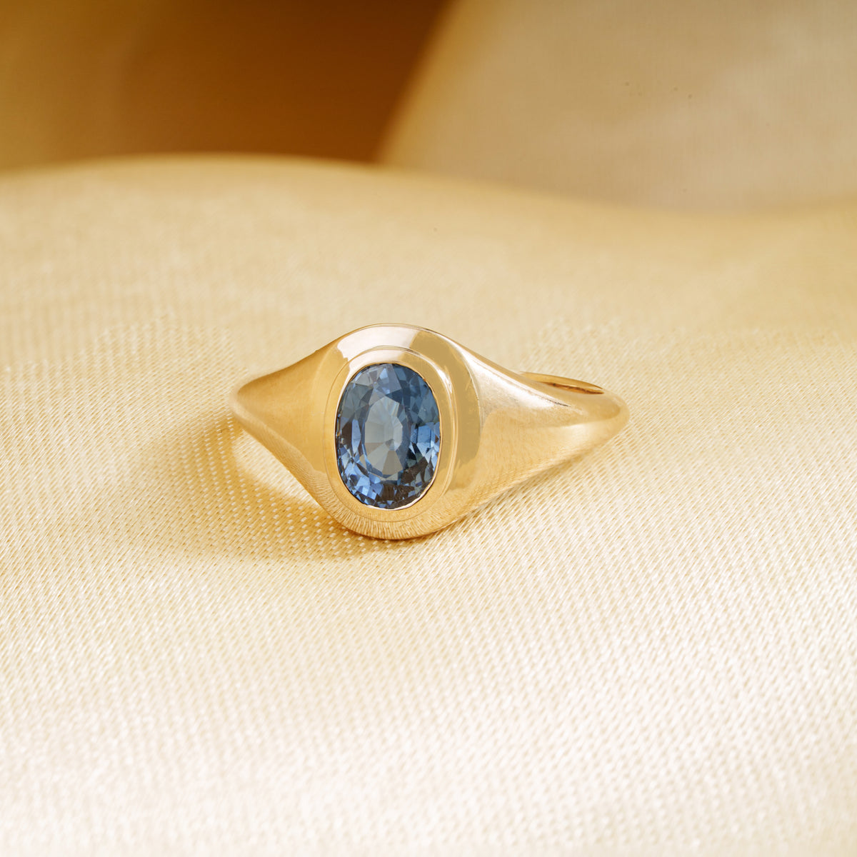 Blue Sapphire Signet Ring