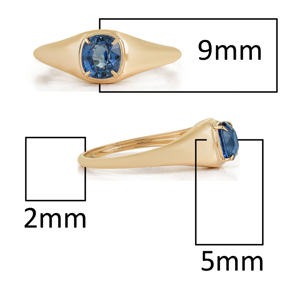 Blue Sapphire Signet Ring