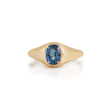 Blue Sapphire Signet Ring