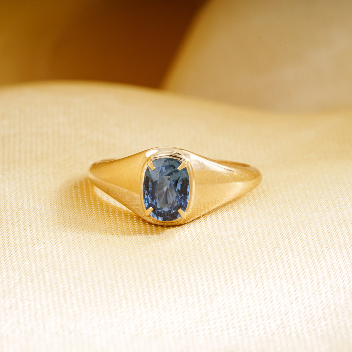 Blue Sapphire Signet Ring