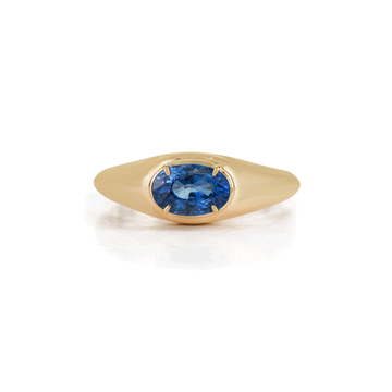 Blue Sapphire Signet Ring