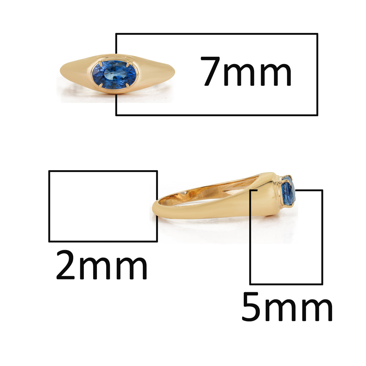 Blue Sapphire Signet Ring