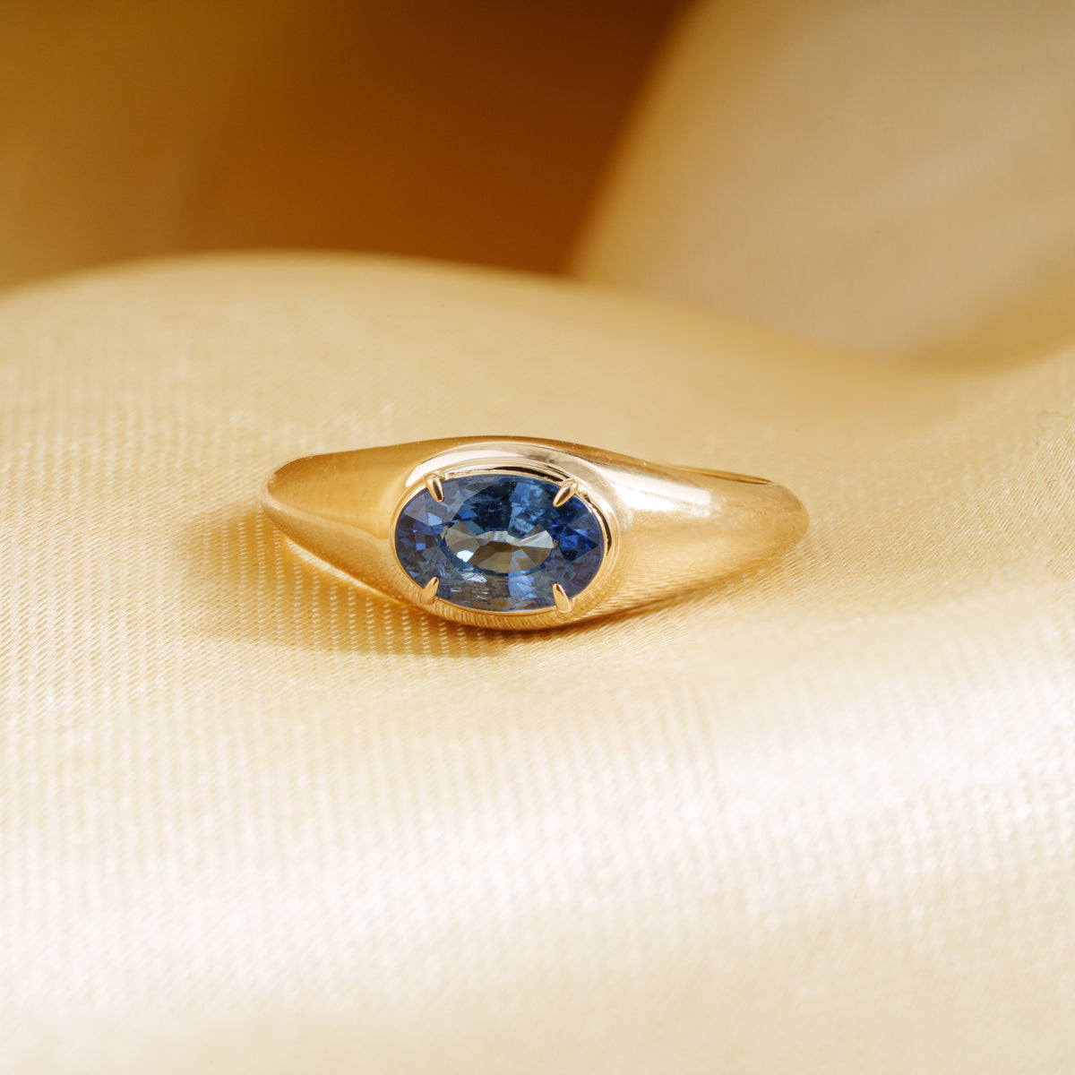 Blue Sapphire Signet Ring