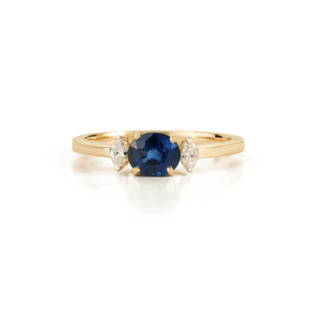 Blue Sapphire Diamond Ring