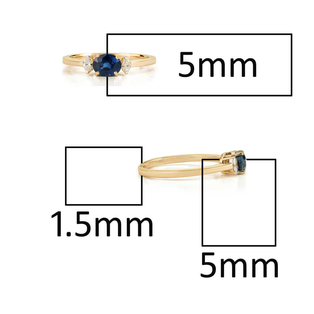 Blue Sapphire Diamond Ring