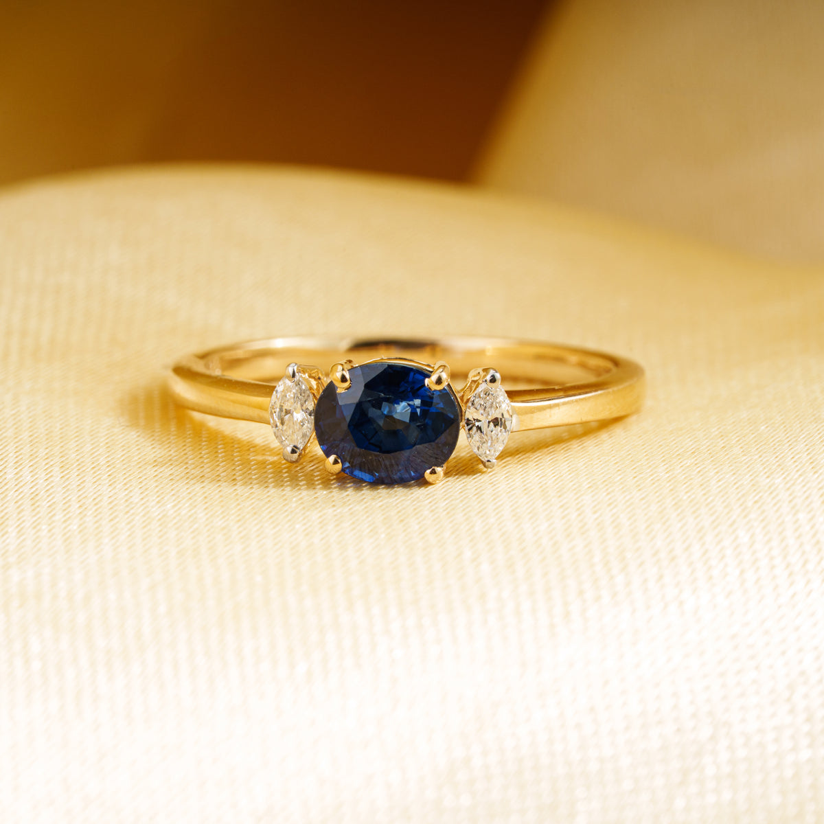 Blue Sapphire Diamond Ring