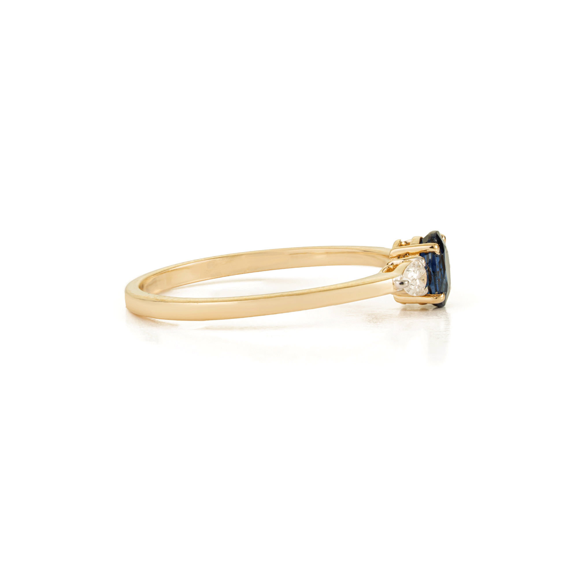 Blue Sapphire Pear Diamond Ring
