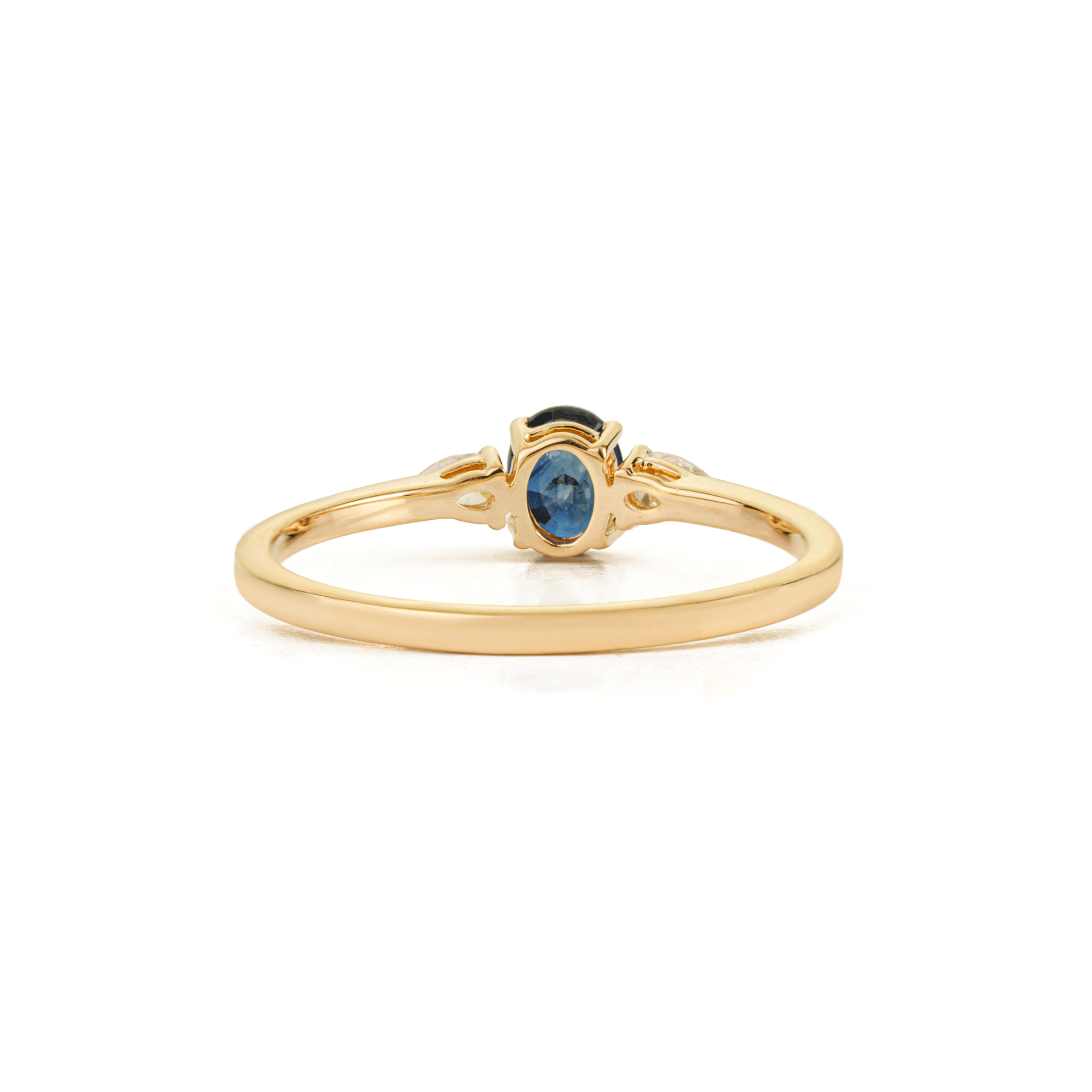Blue Sapphire Pear Diamond Ring