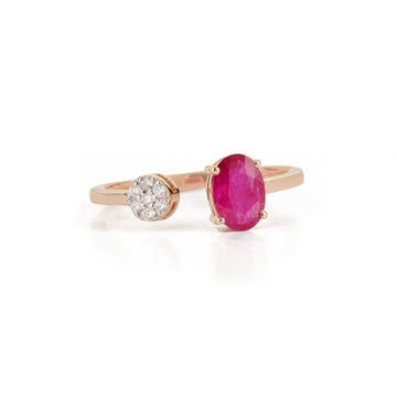 Ruby Diamond Bypass Ring