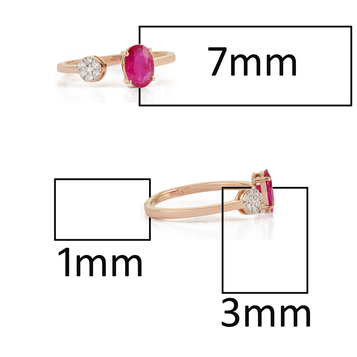 Ruby Diamond Bypass Ring