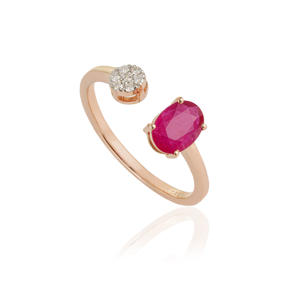 Ruby Diamond Bypass Ring