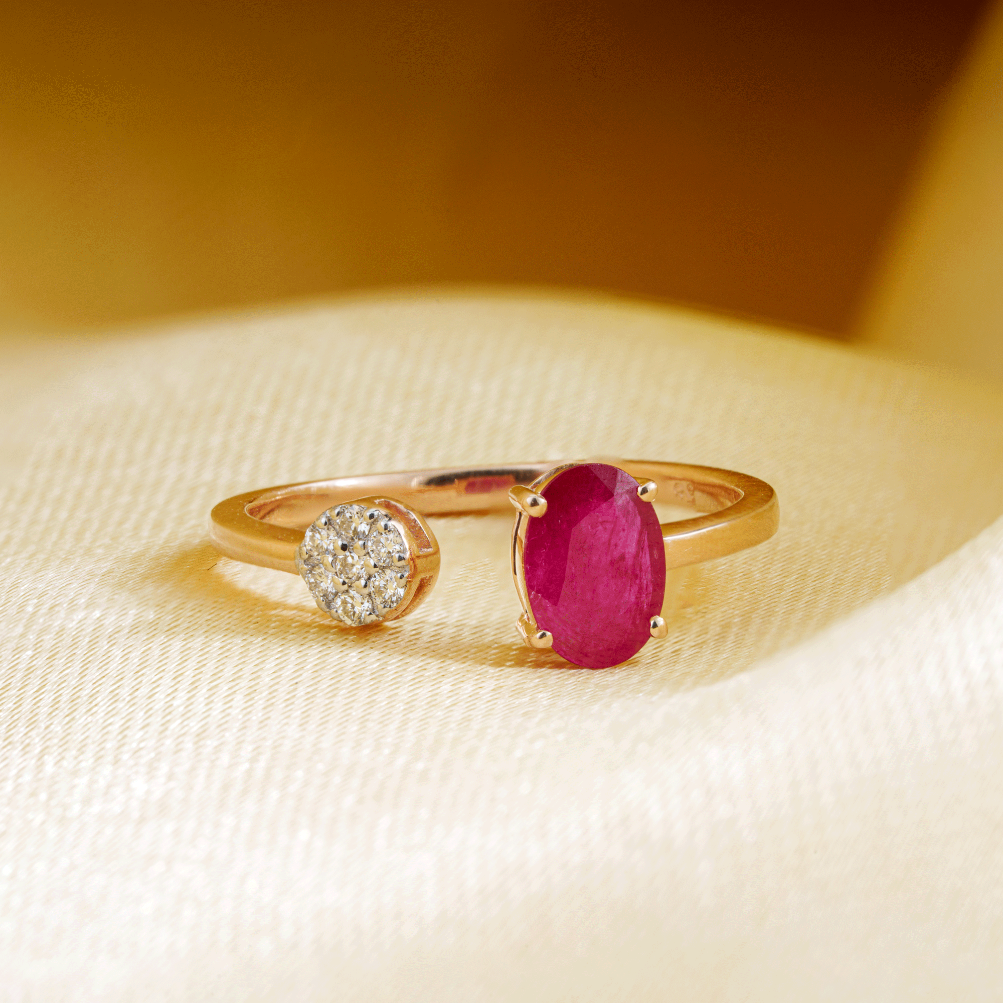Ruby Diamond Bypass Ring