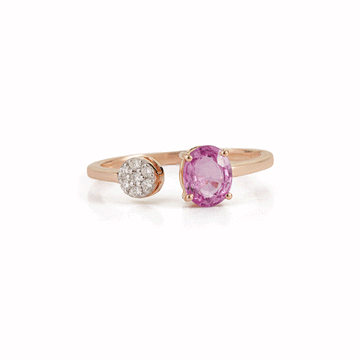 Pink Sapphire Diamond Bypass Ring