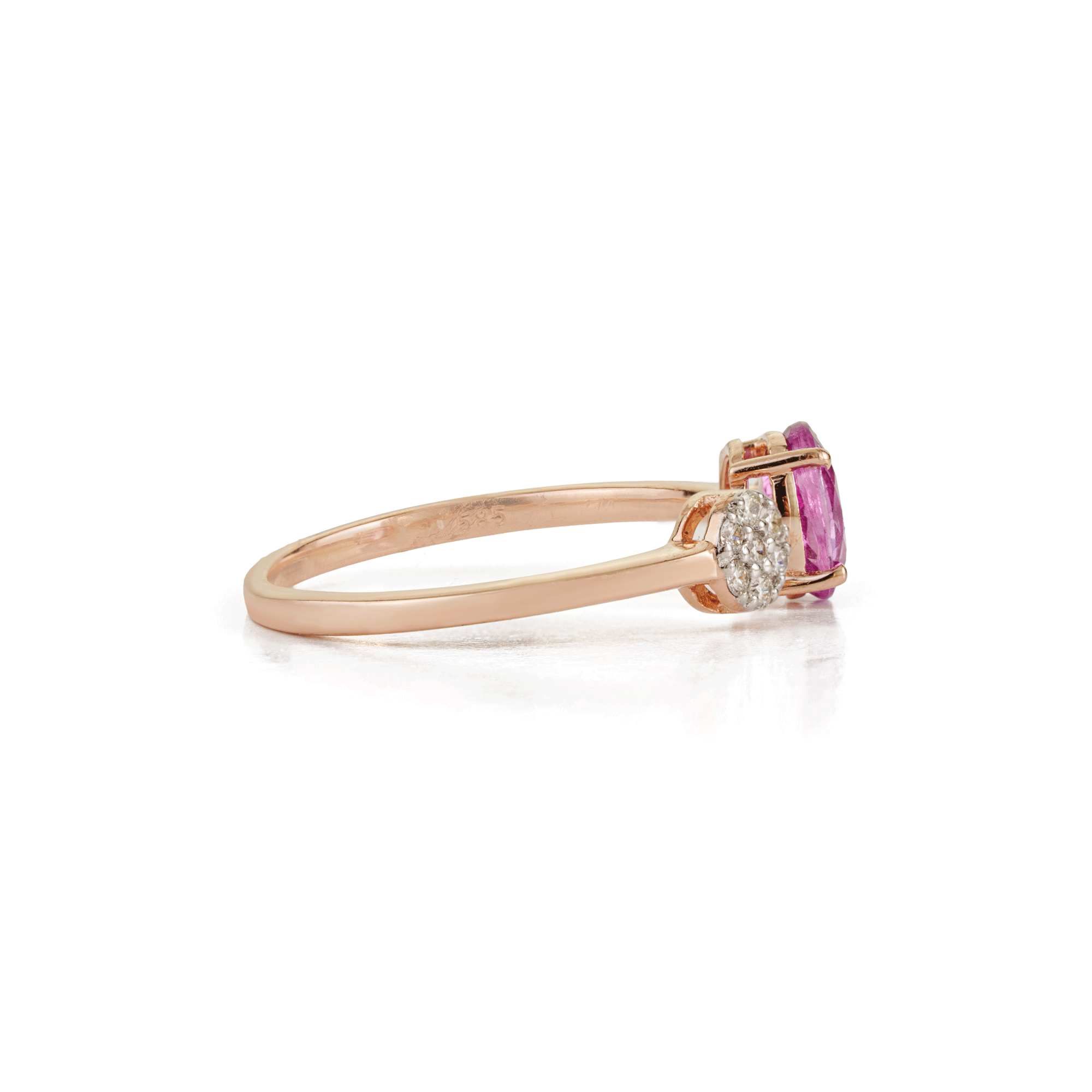 Pink Sapphire Diamond Bypass Ring