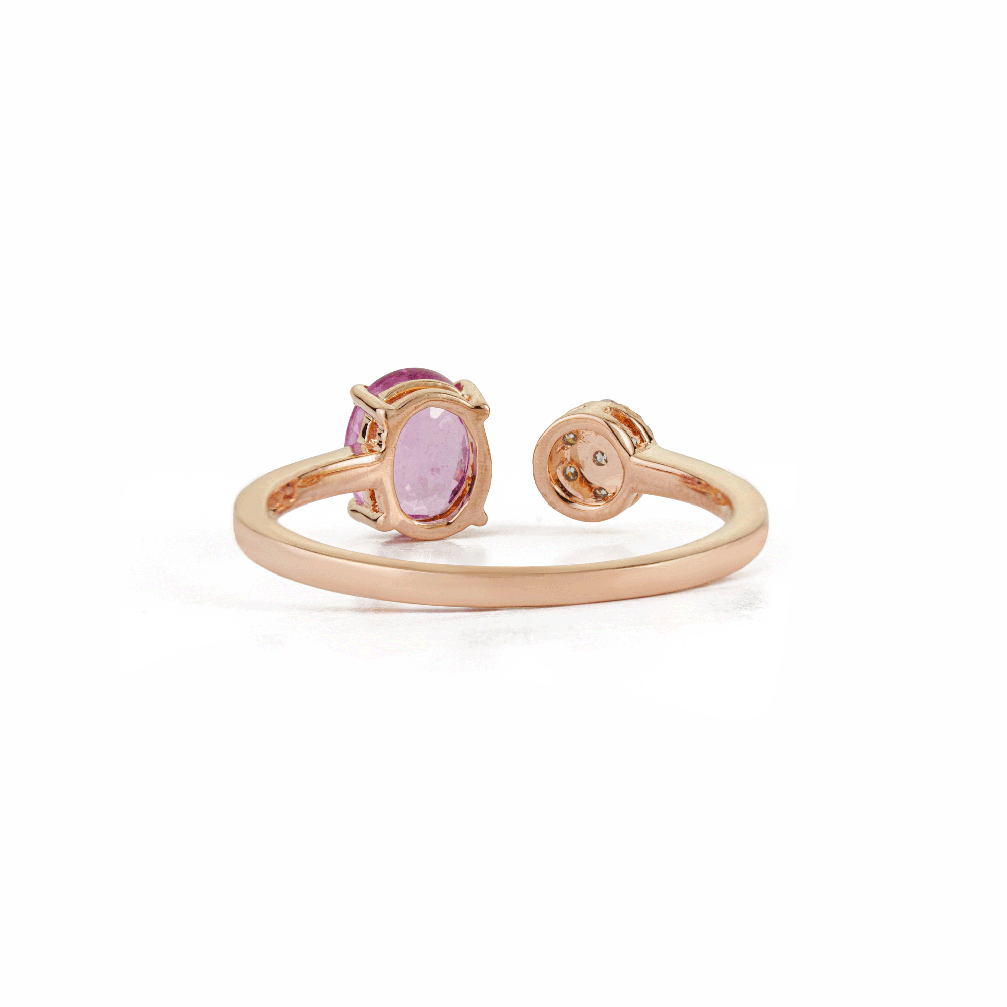 Pink Sapphire Diamond Bypass Ring
