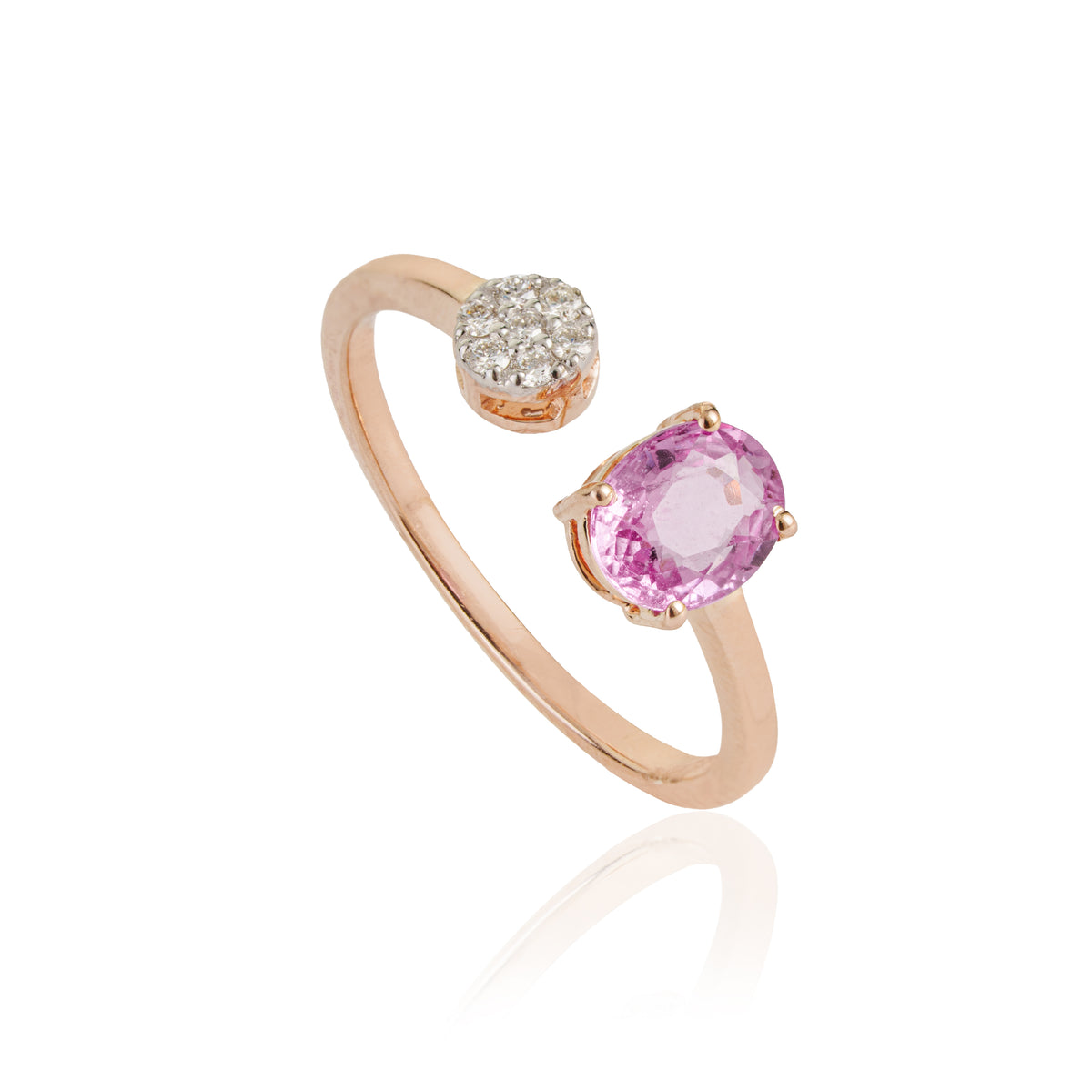 Pink Sapphire Diamond Bypass Ring