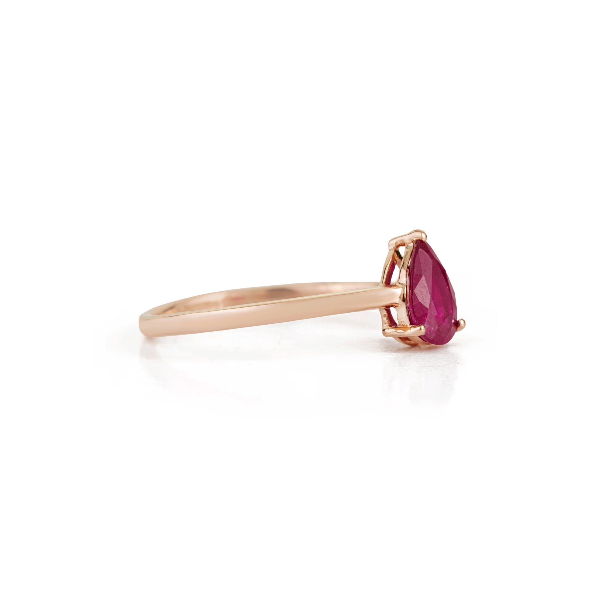 Pear Ruby Diamond Bypass Ring