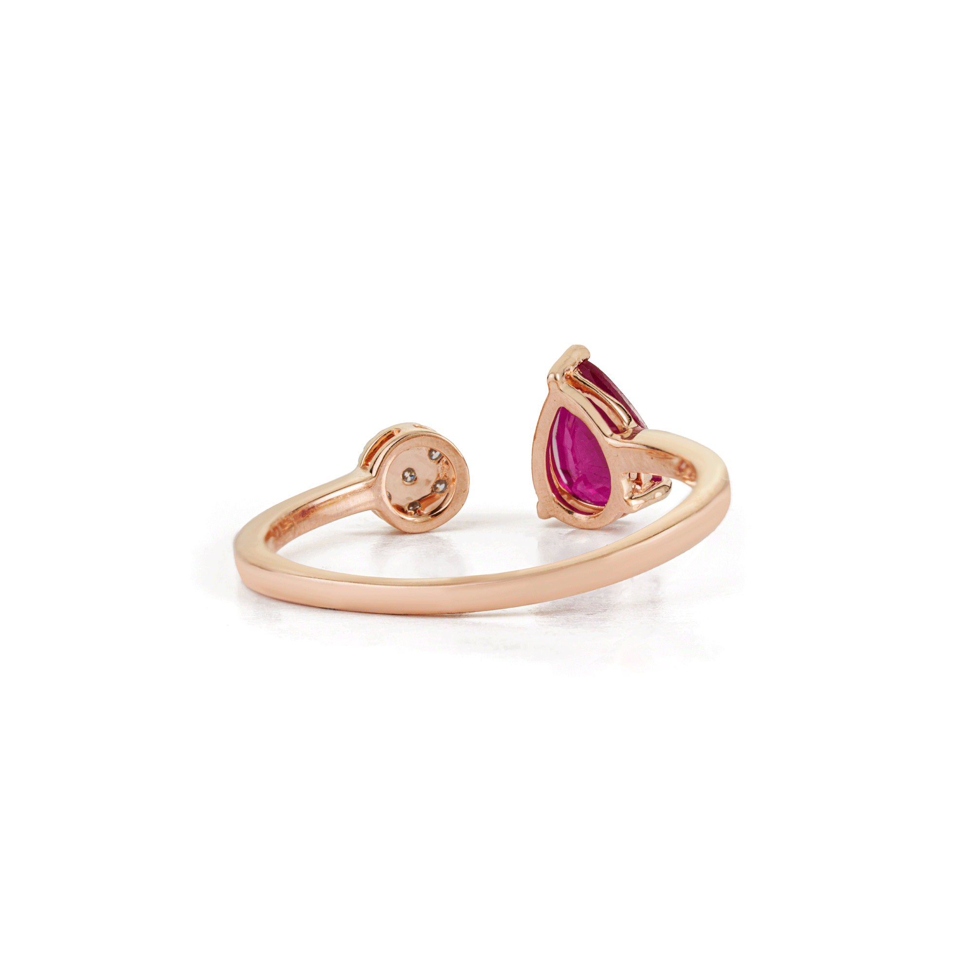 Pear Ruby Diamond Bypass Ring