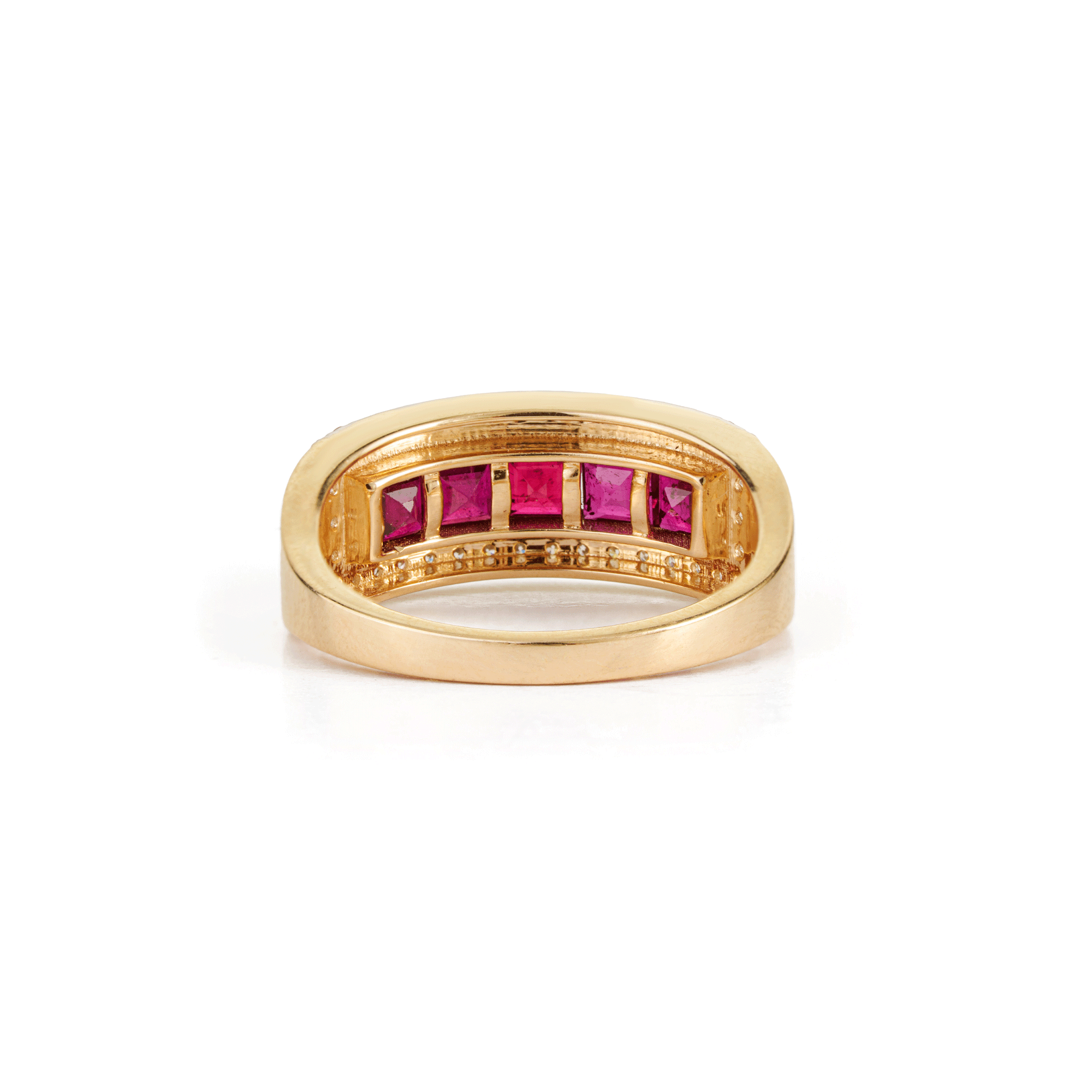 Ruby Diamond Rectangle Signet Ring