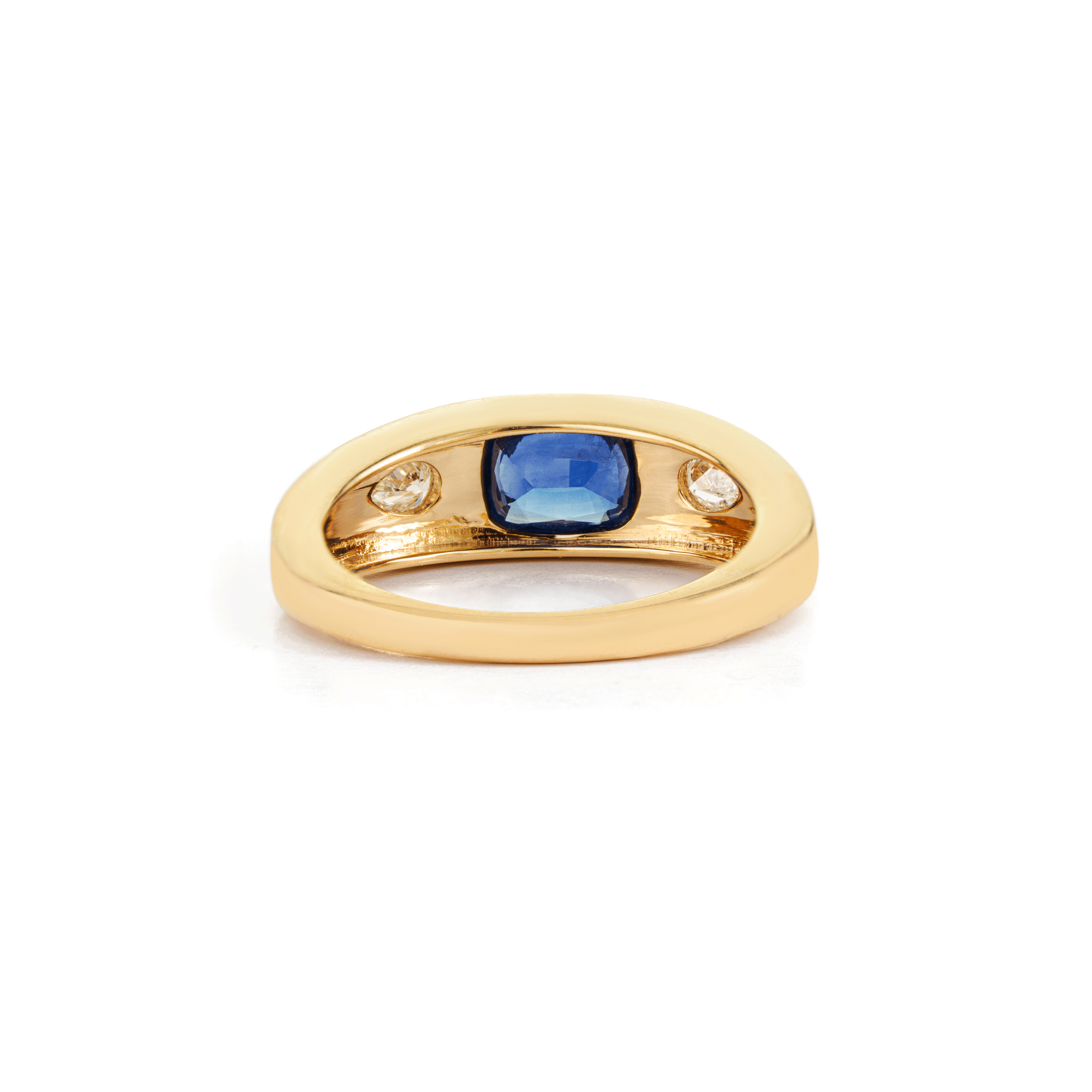 Blue Sapphire Diamond Signet Ring