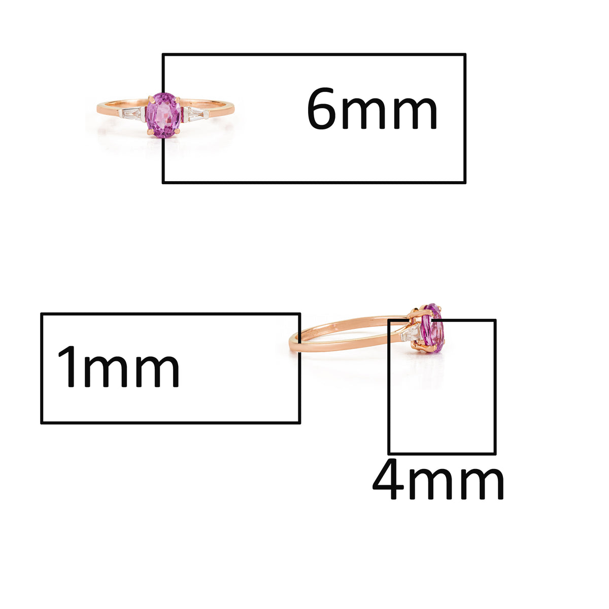 Pink Sapphire Ring with Diamond