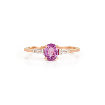Pink Sapphire Ring with Diamond