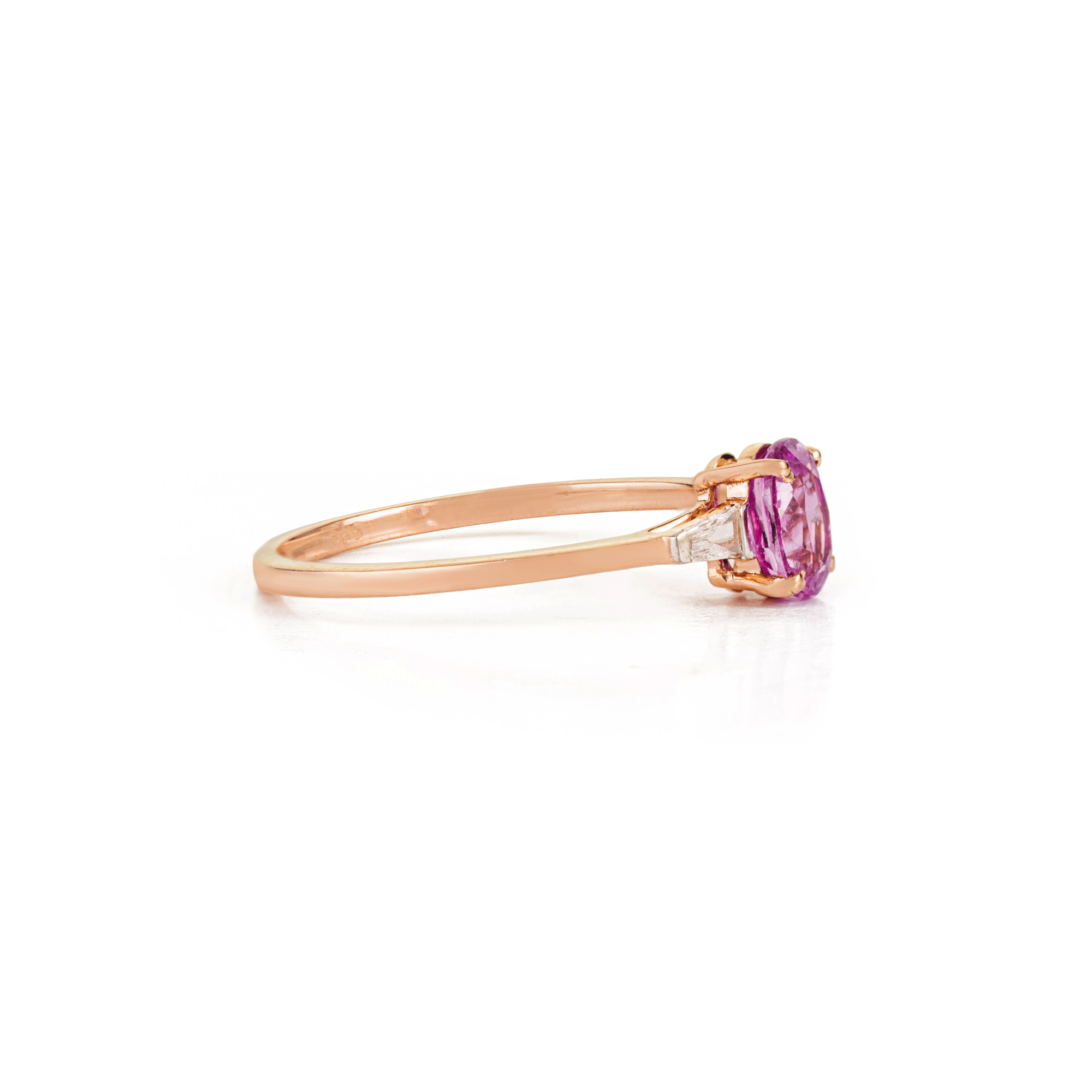 Pink Sapphire Ring with Diamond