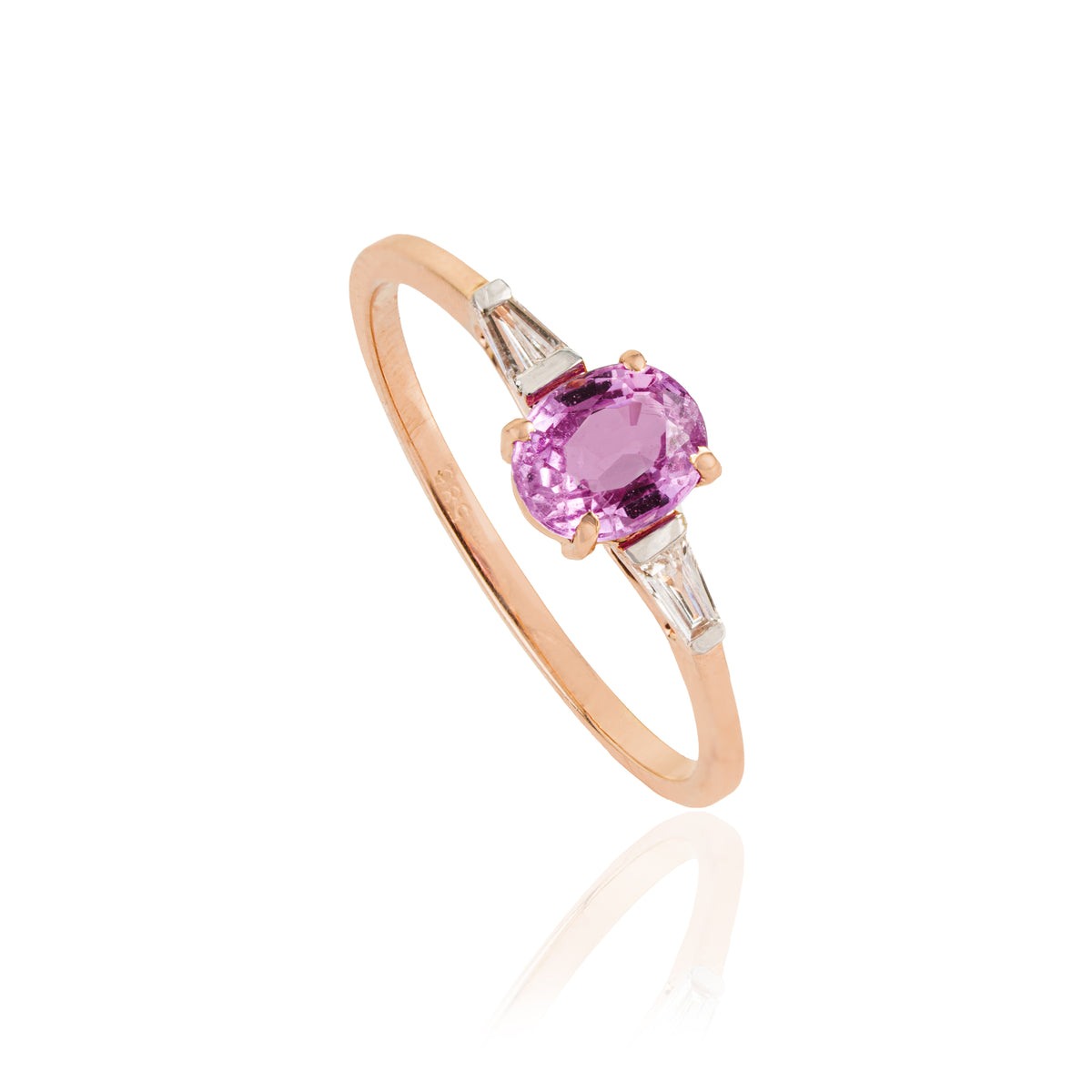 Pink Sapphire Ring with Diamond