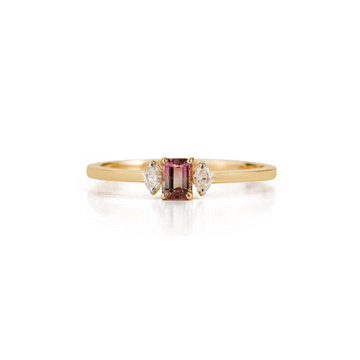 Bi-Color Tourmaline Diamond Ring