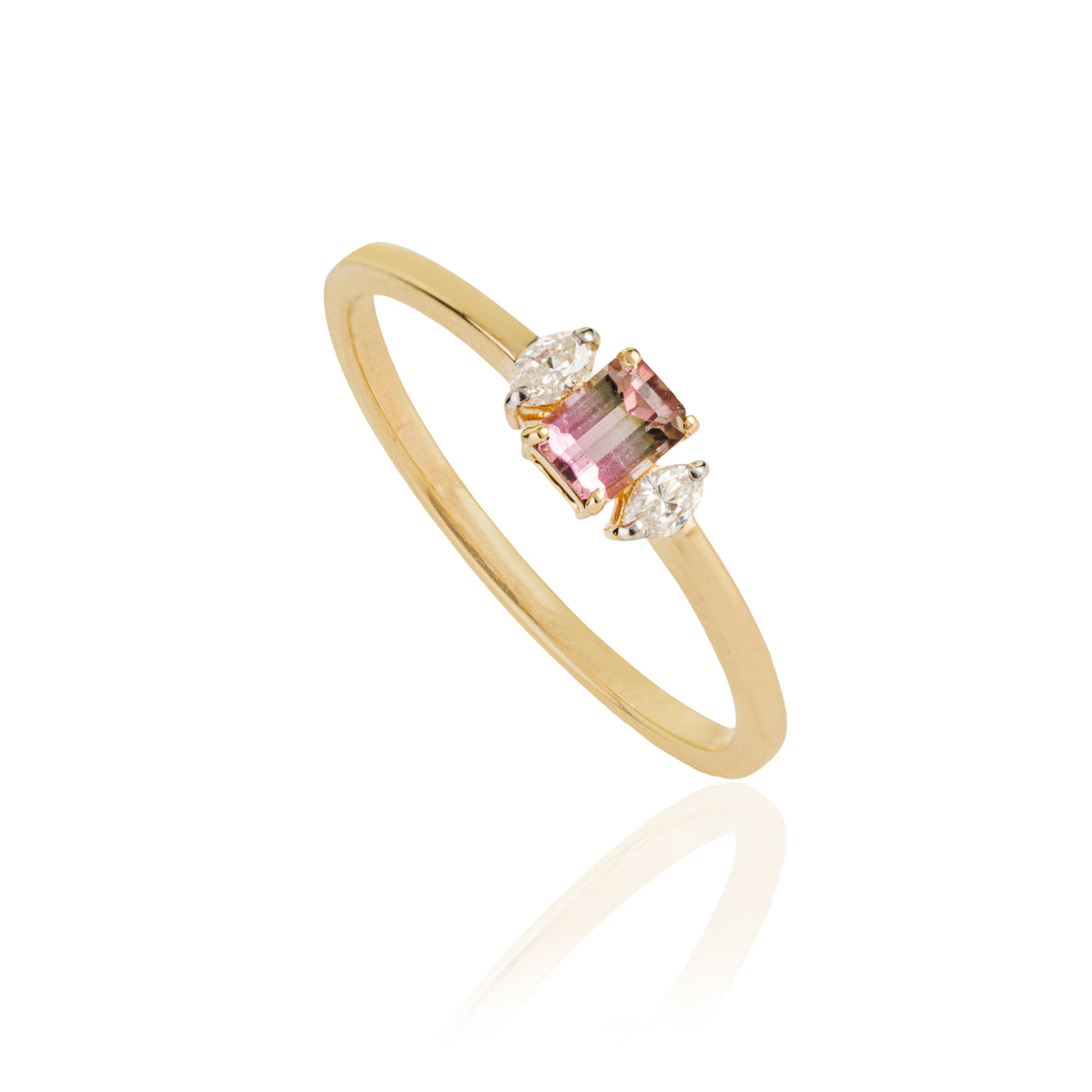Bi-Color Tourmaline Diamond Ring