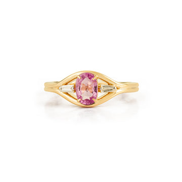 Pink Sapphire Diamond Ring
