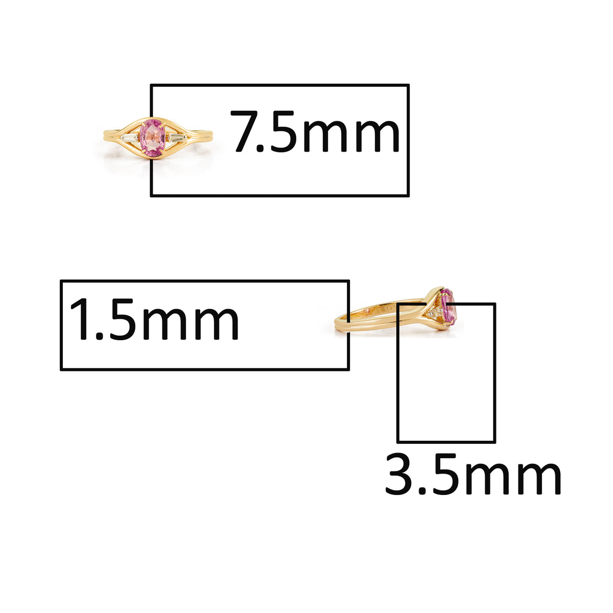 Pink Sapphire Diamond Ring