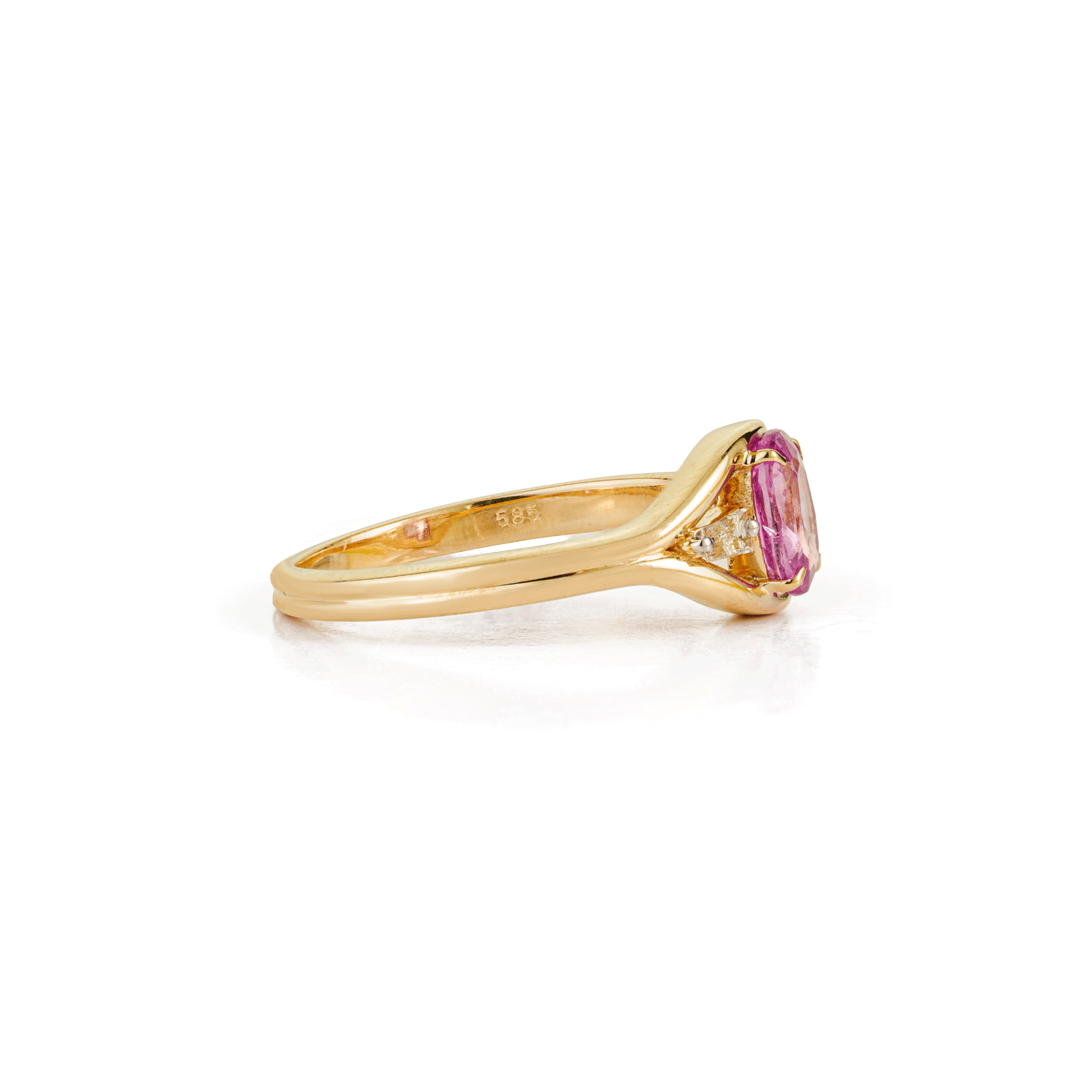 Pink Sapphire Diamond Ring