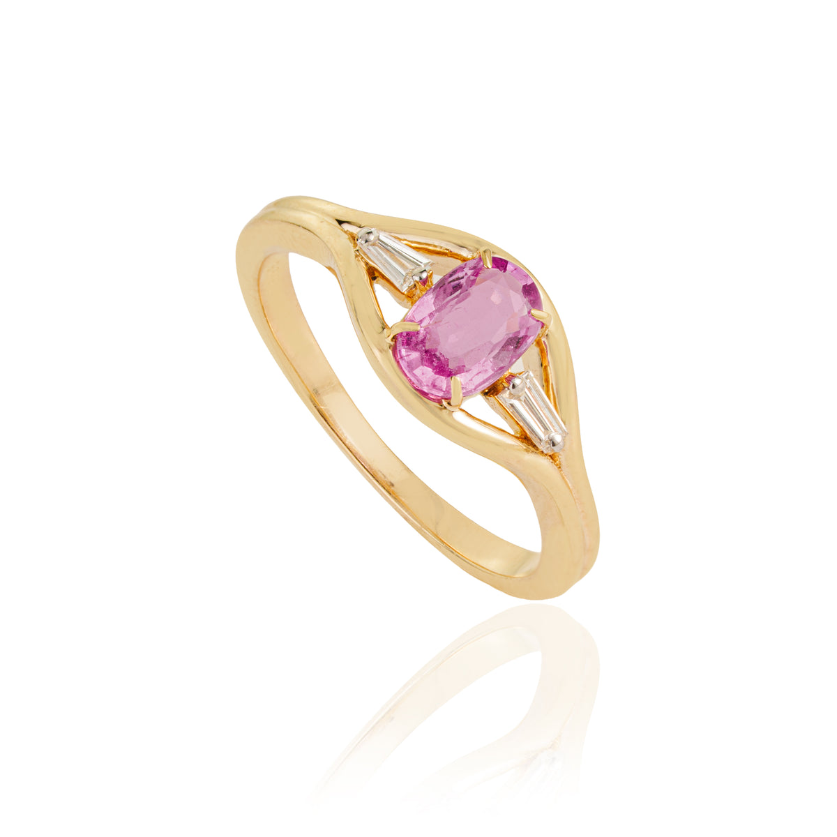 Pink Sapphire Diamond Ring