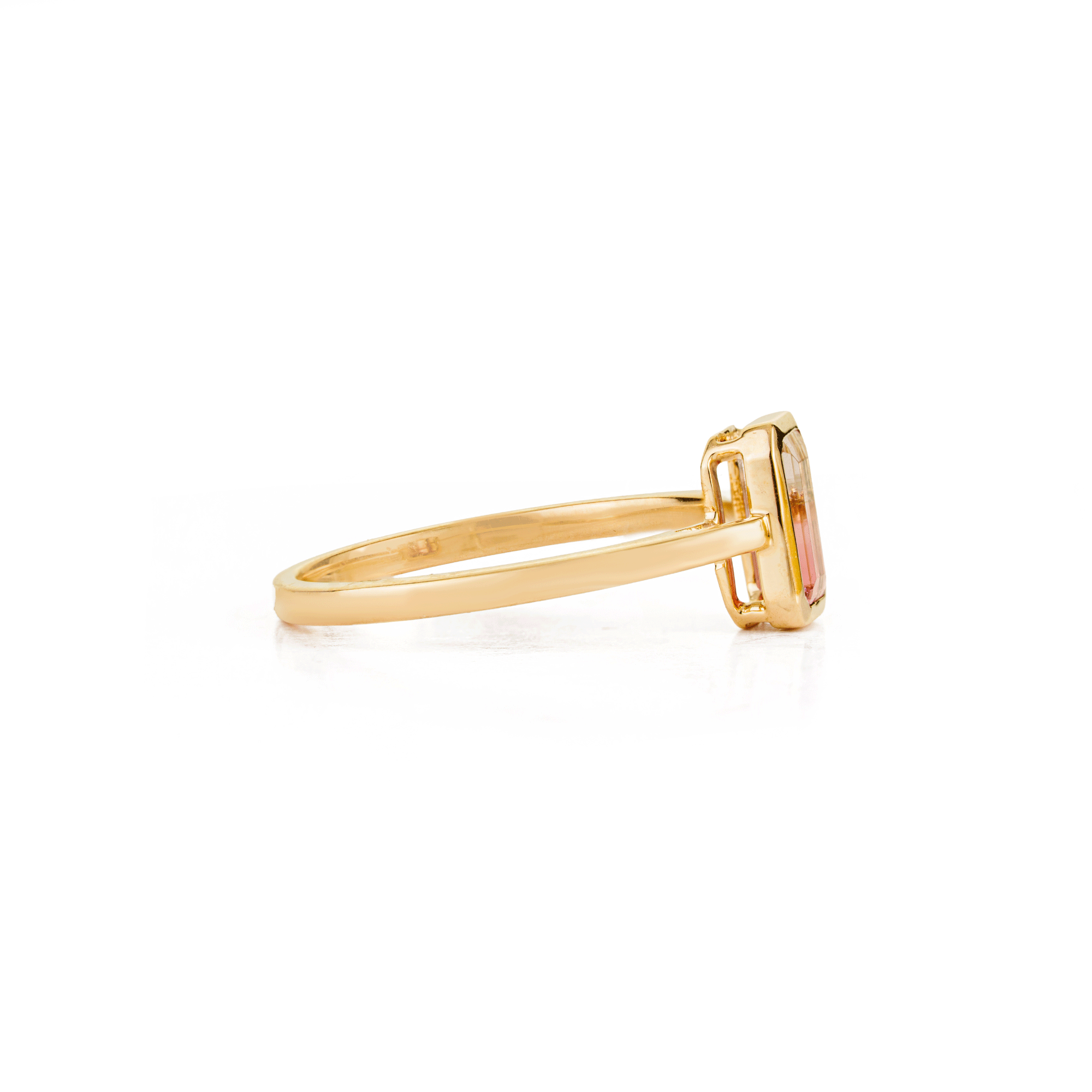 Watermelon Tourmaline Bezel Ring