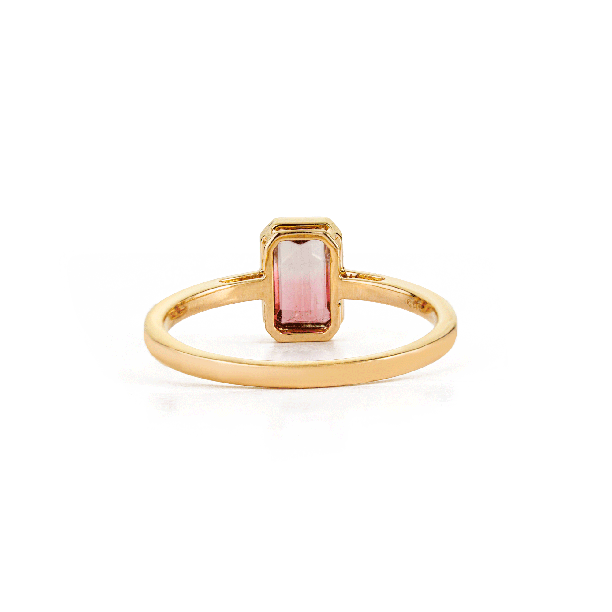 Watermelon Tourmaline Bezel Ring