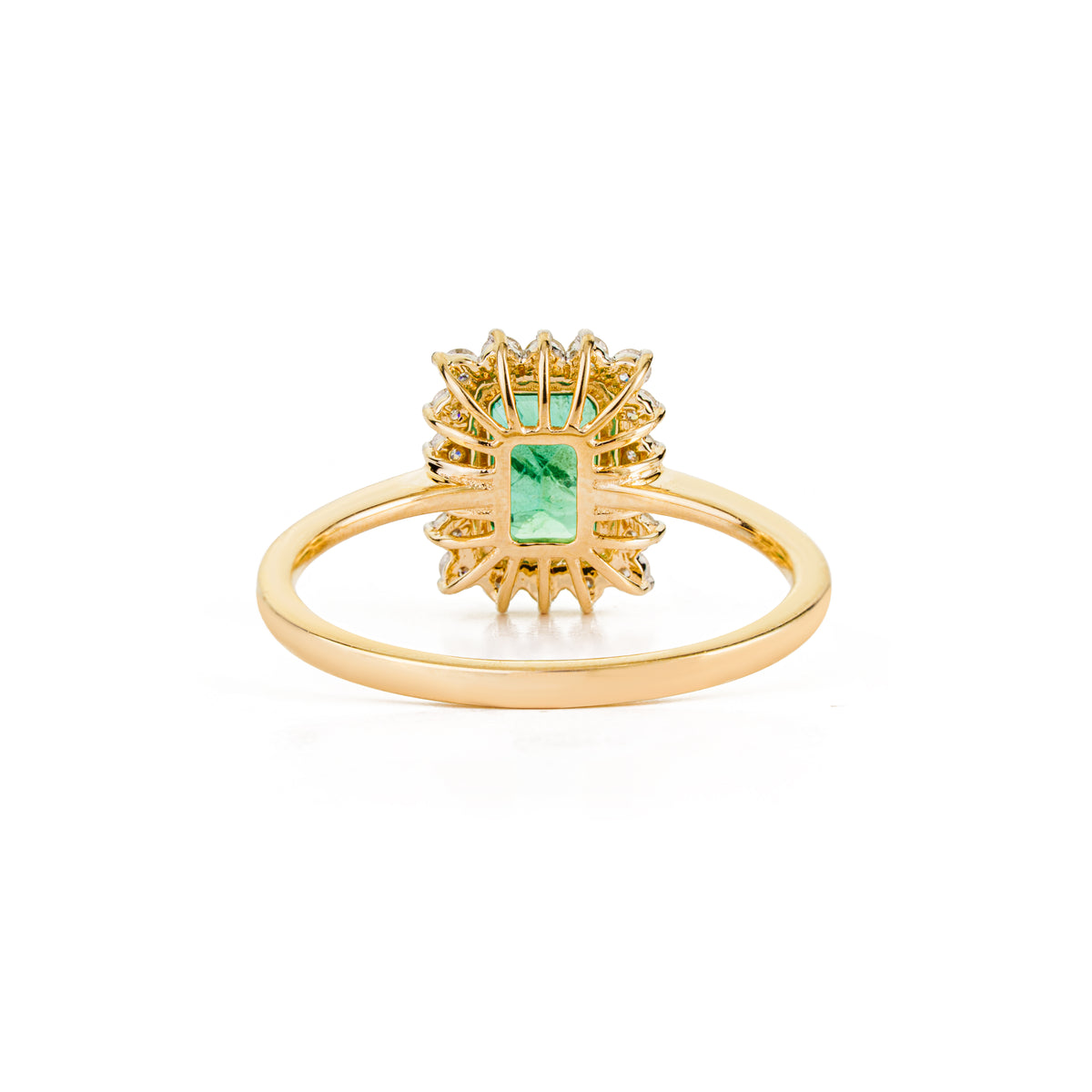 Emerald Diamond Halo Ring