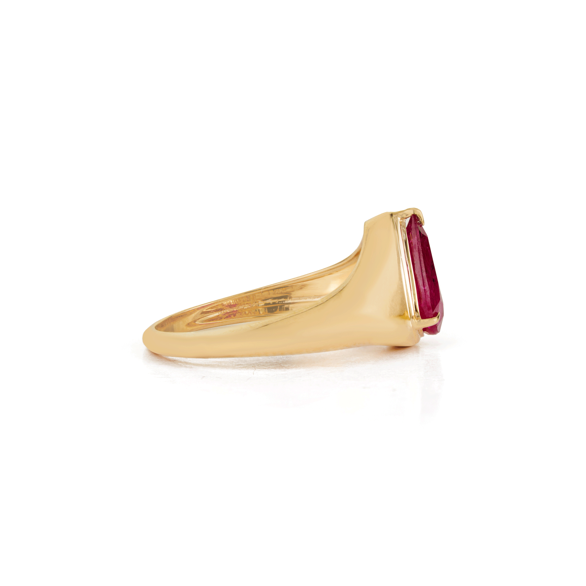 Pear Ruby Signet Ring