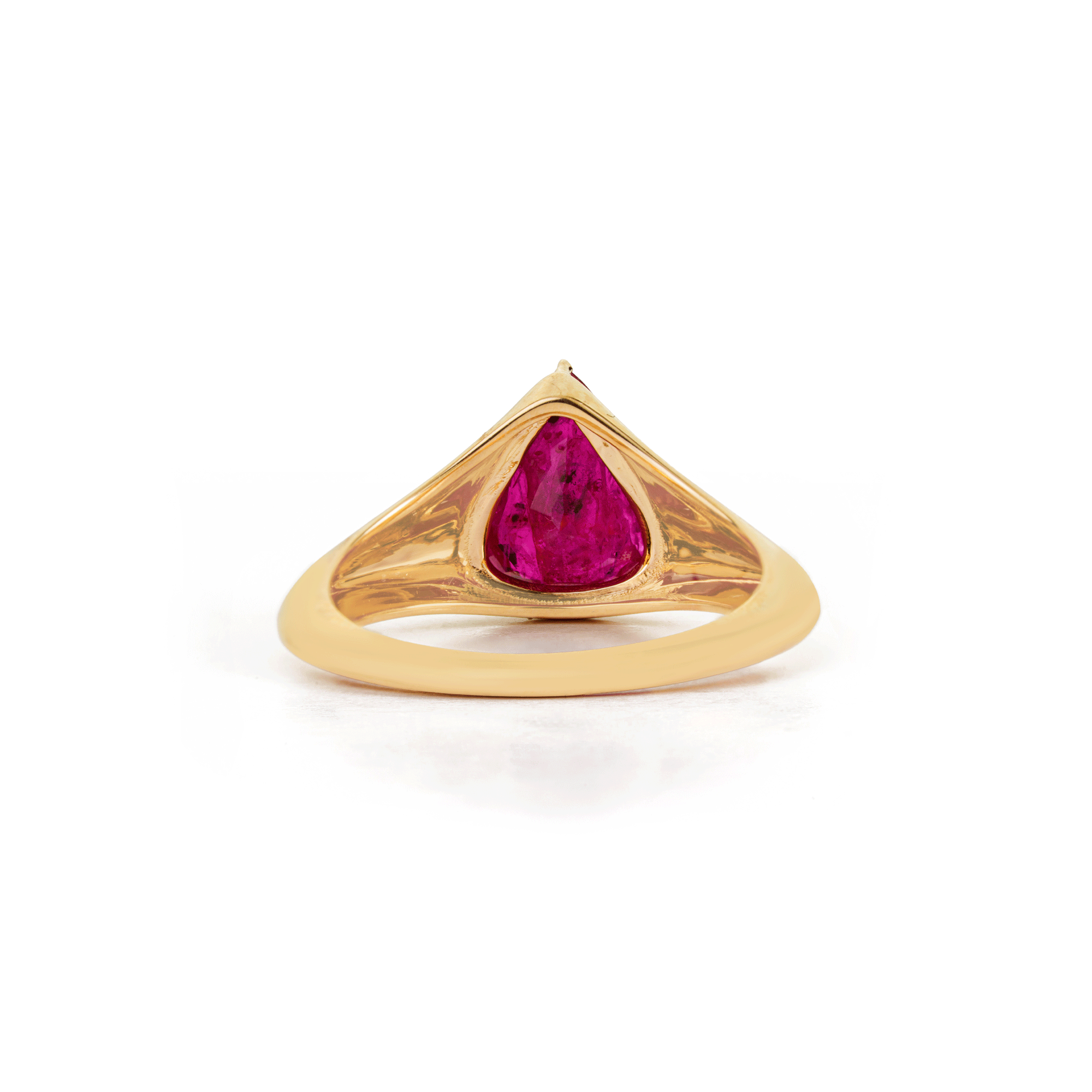 Pear Ruby Signet Ring