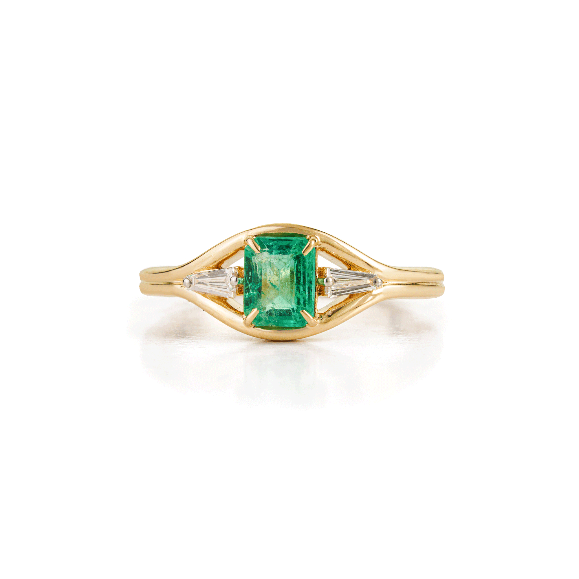Emerald Cut Emerald Diamond Ring