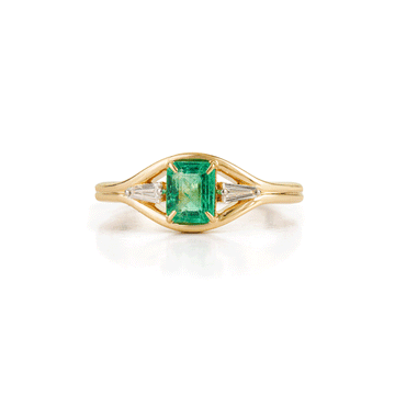 Emerald Cut Emerald Diamond Ring
