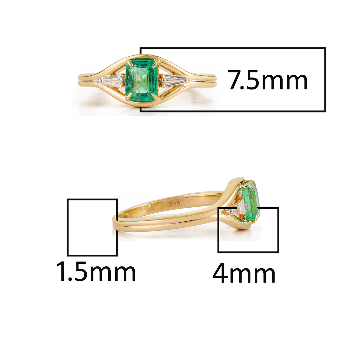 Emerald Cut Emerald Diamond Ring