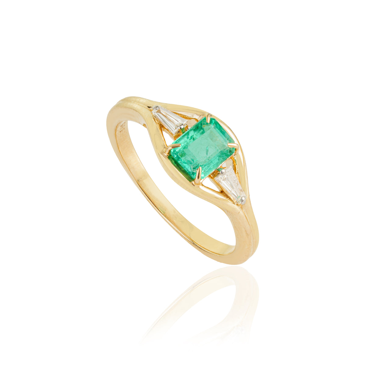 Emerald Cut Emerald Diamond Ring