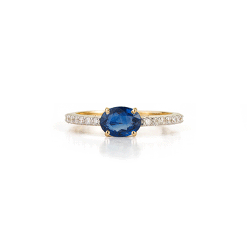 Blue Sapphire & Diamond Ring