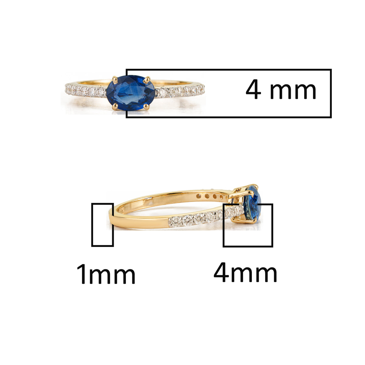 Blue Sapphire & Diamond Ring