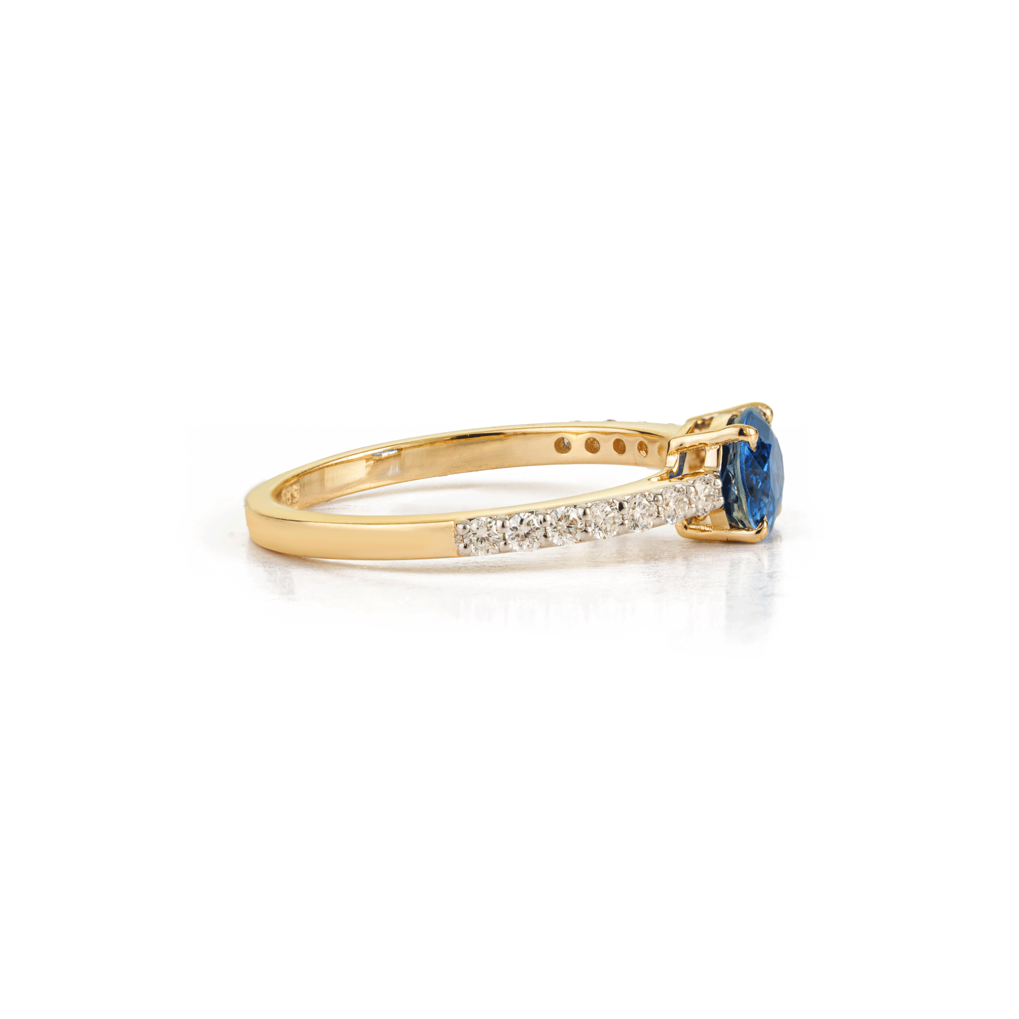 Blue Sapphire & Diamond Ring