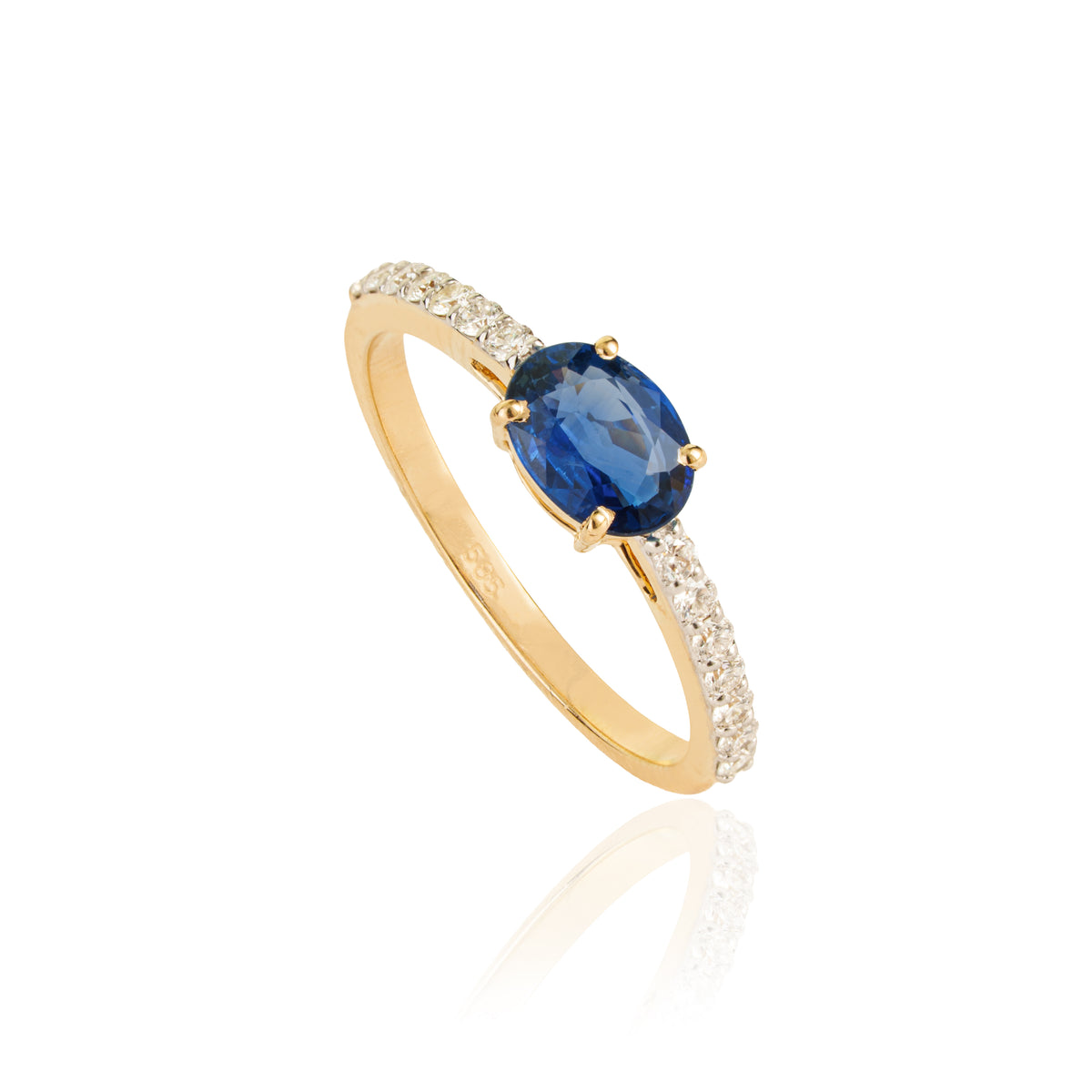Blue Sapphire & Diamond Ring